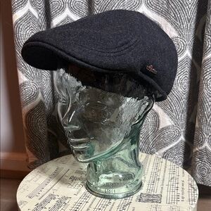 Wigens Benno Melton pub cap in charcoal wool SZ 59